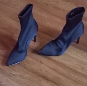 Women's Nine West Black Fabric Ankle Boots Sz 6M